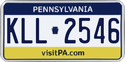 PA license plate KLL2546