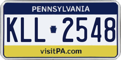 PA license plate KLL2548