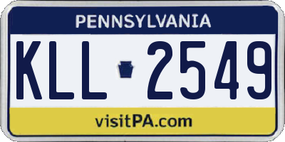 PA license plate KLL2549