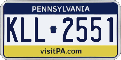 PA license plate KLL2551
