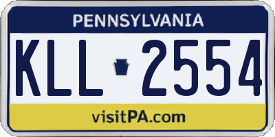 PA license plate KLL2554