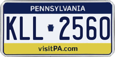 PA license plate KLL2560