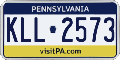 PA license plate KLL2573