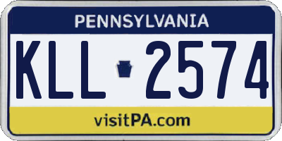 PA license plate KLL2574
