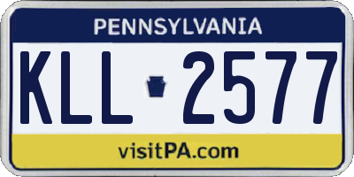PA license plate KLL2577