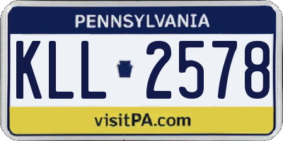 PA license plate KLL2578