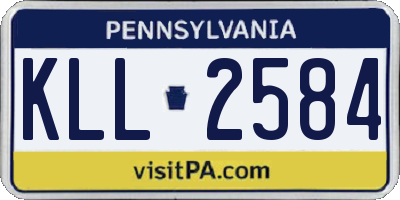 PA license plate KLL2584