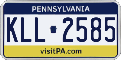 PA license plate KLL2585