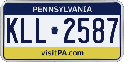 PA license plate KLL2587