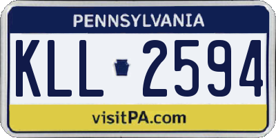 PA license plate KLL2594