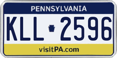 PA license plate KLL2596
