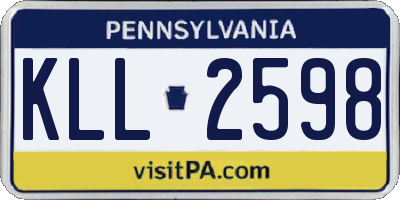 PA license plate KLL2598