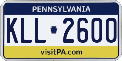 PA license plate KLL2600