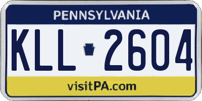 PA license plate KLL2604