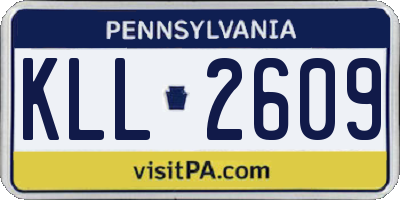 PA license plate KLL2609