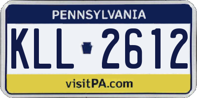 PA license plate KLL2612