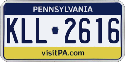 PA license plate KLL2616