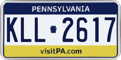 PA license plate KLL2617