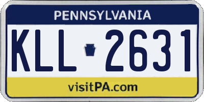 PA license plate KLL2631