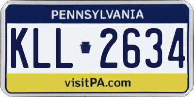 PA license plate KLL2634