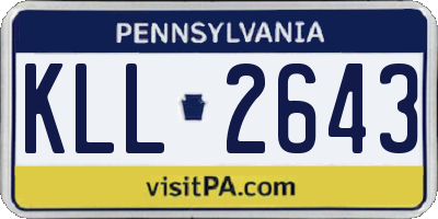 PA license plate KLL2643