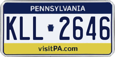 PA license plate KLL2646