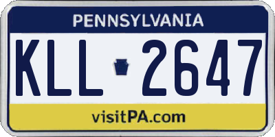 PA license plate KLL2647