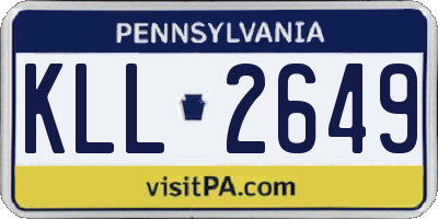 PA license plate KLL2649