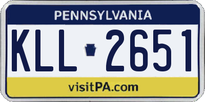 PA license plate KLL2651