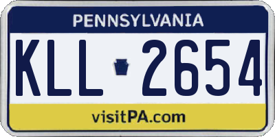 PA license plate KLL2654