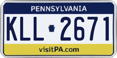 PA license plate KLL2671