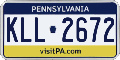 PA license plate KLL2672