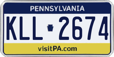 PA license plate KLL2674