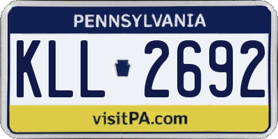 PA license plate KLL2692