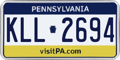 PA license plate KLL2694