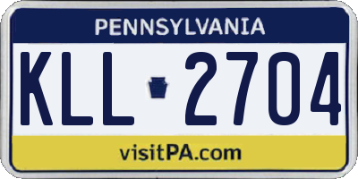PA license plate KLL2704
