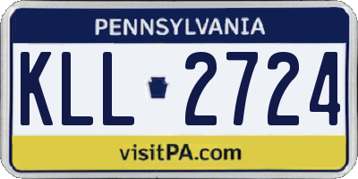 PA license plate KLL2724