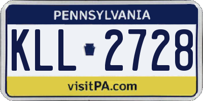PA license plate KLL2728