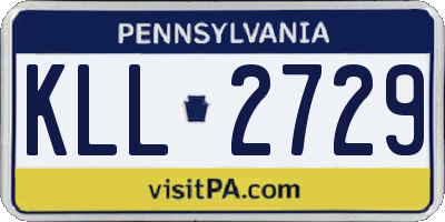 PA license plate KLL2729