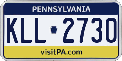 PA license plate KLL2730