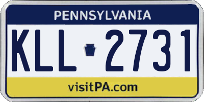 PA license plate KLL2731