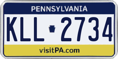 PA license plate KLL2734