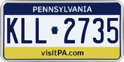 PA license plate KLL2735
