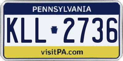 PA license plate KLL2736