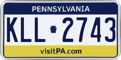 PA license plate KLL2743