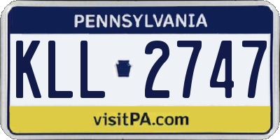 PA license plate KLL2747