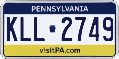 PA license plate KLL2749