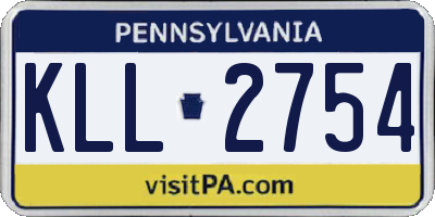 PA license plate KLL2754
