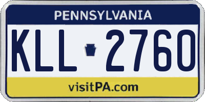PA license plate KLL2760