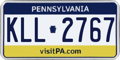 PA license plate KLL2767